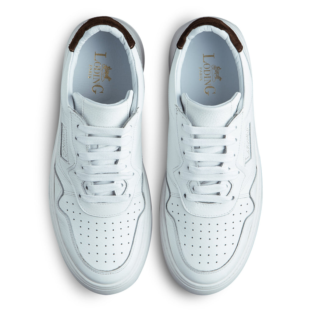 Sneaker pour les hommes coloris grainé blanc et marron vendue par Loding en ligne ou dans les boutique à Paris 