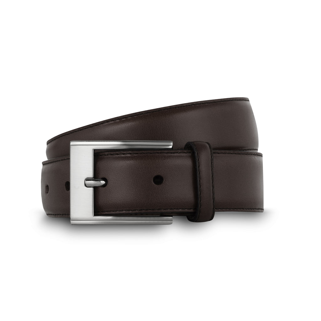 swatche, Loding Ceinture pour homme en cuir lisse marron 