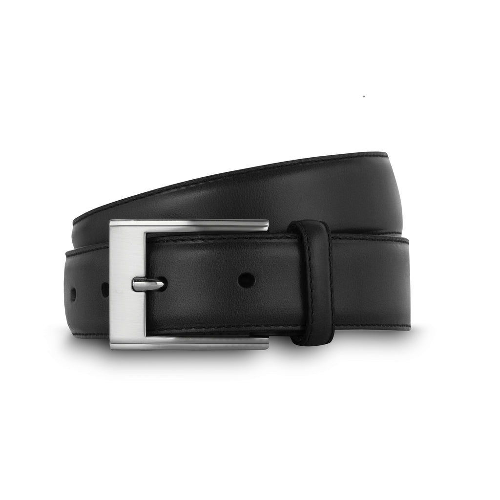 swatche, ceinture en cuir lisse noir homme de chez Loding 