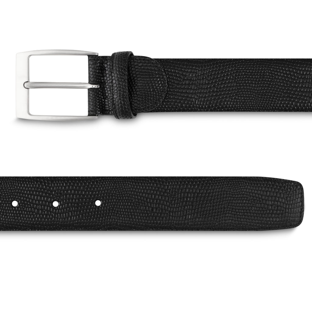 Ceinture homme façon lézard noir Loding