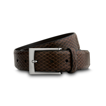 swatche, Homme ceinture marron cuir façon serpent Loding homme