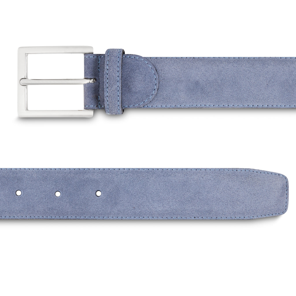 ceinture veau velours daim bleu ciel pour homme