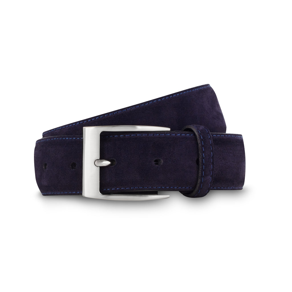 swatche, ceinture daim veau velours bleu marine pour homme Loding 