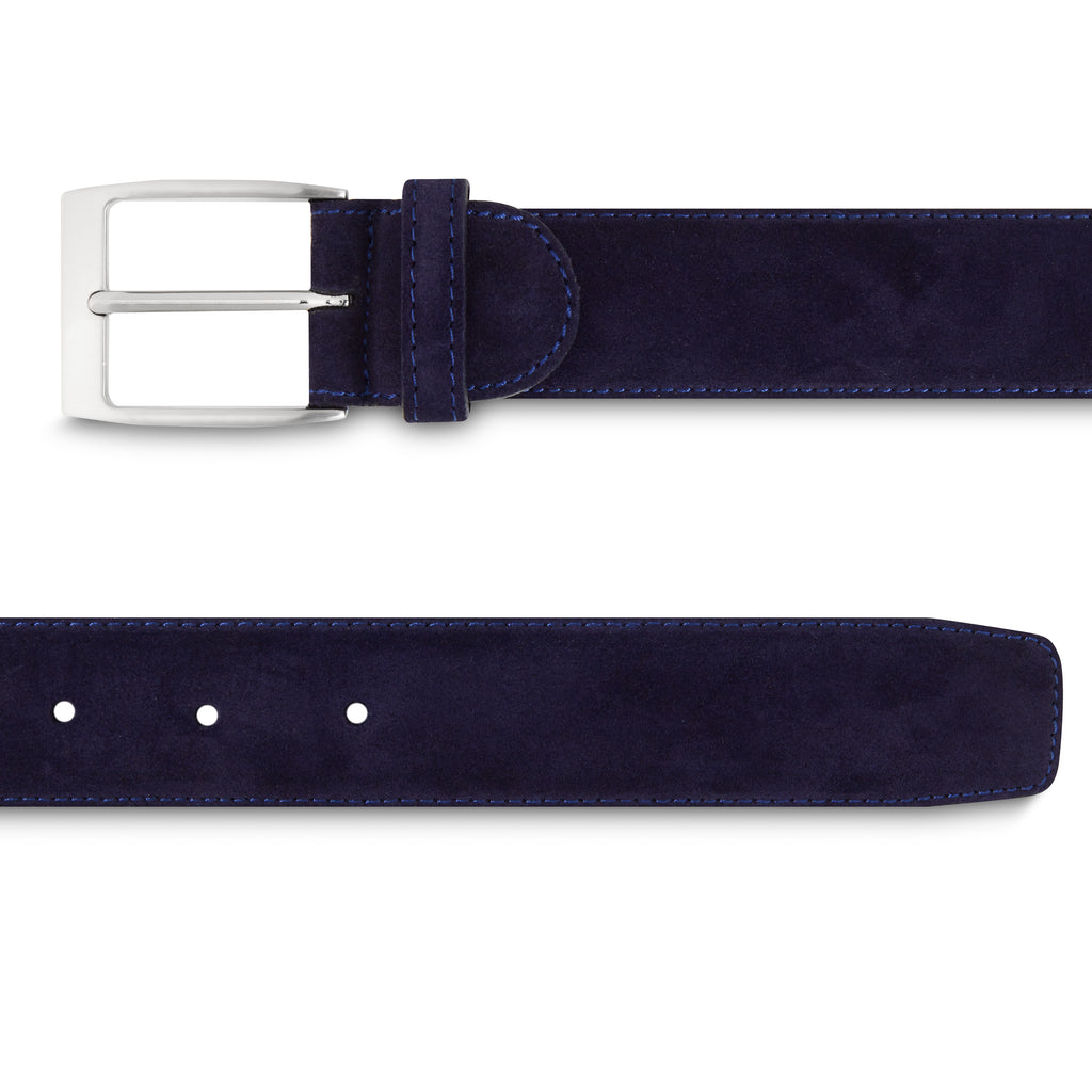 ceinture daim veau velours bleu marine pour homme