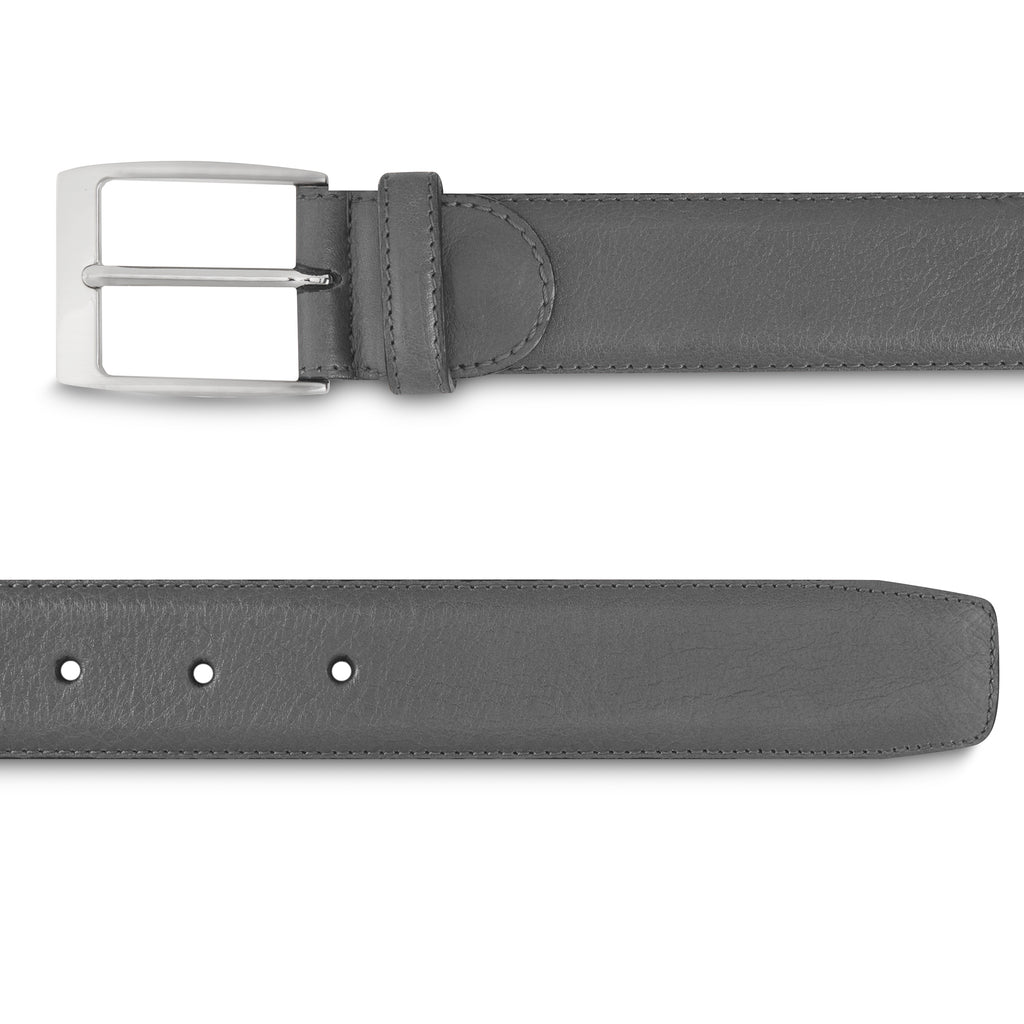 Ceinture luxe pour homme en cuir grainé gris