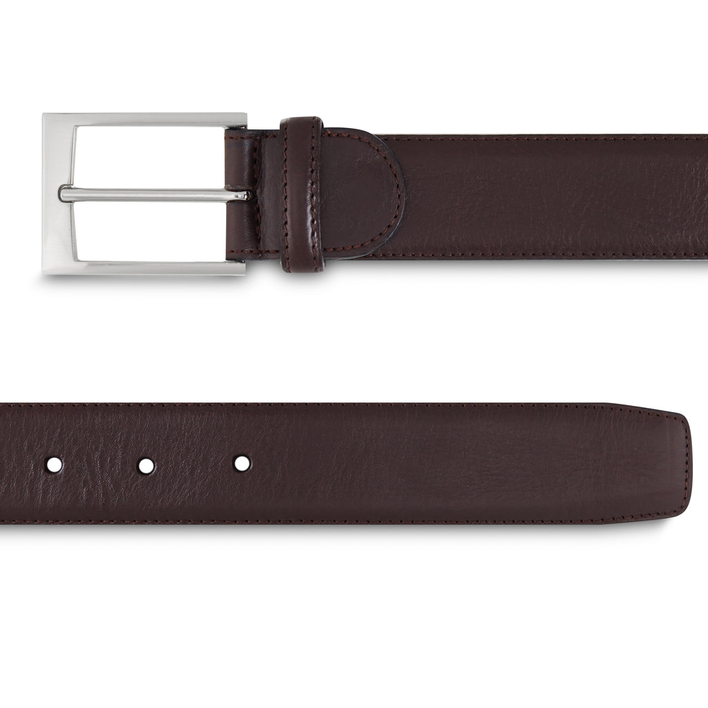 Ceinture Loding pour hommes cuir grainé marron 