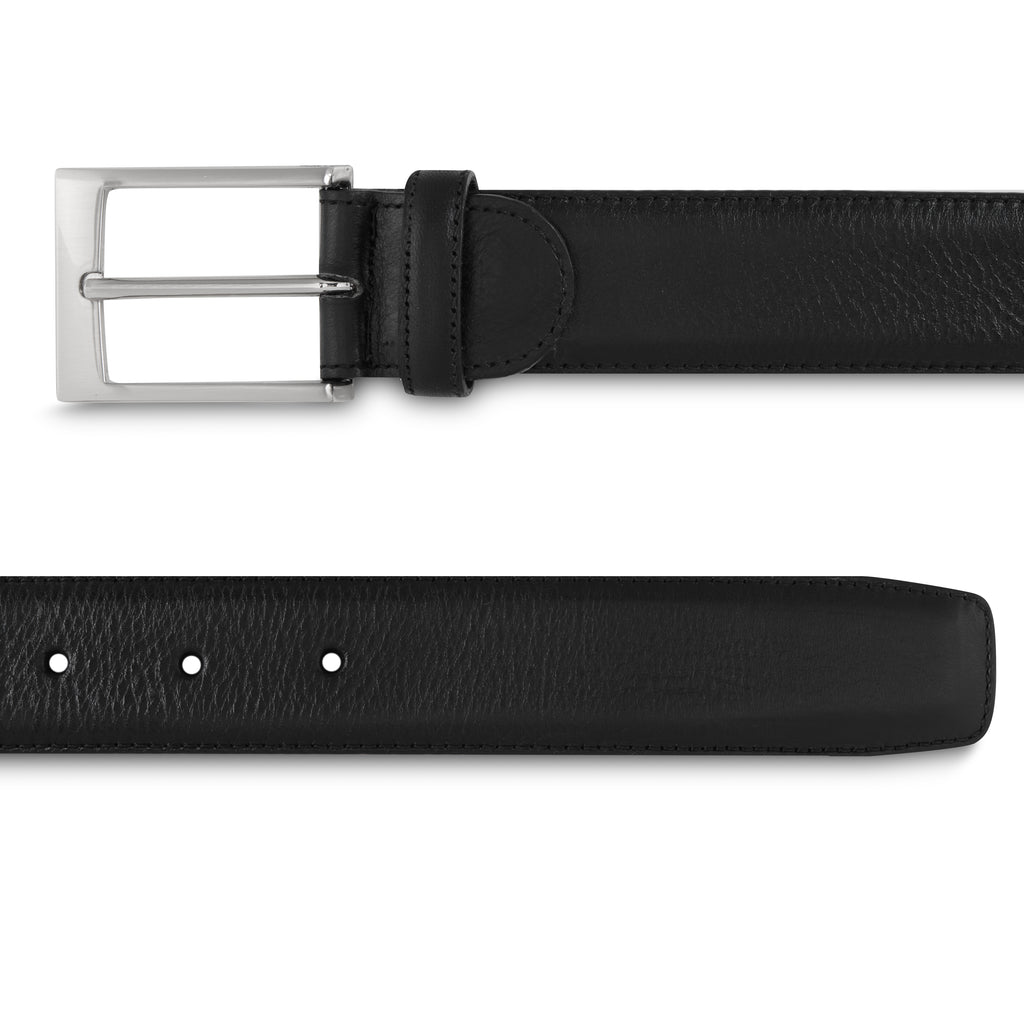 Ceinture en cuir grainé noir Loding 