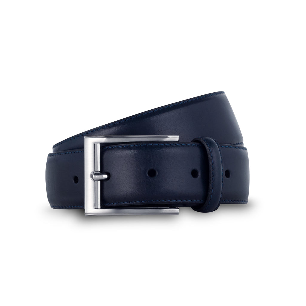 swatche, Ceinture bleu en cuir lisse pour les hommes marque Loding 