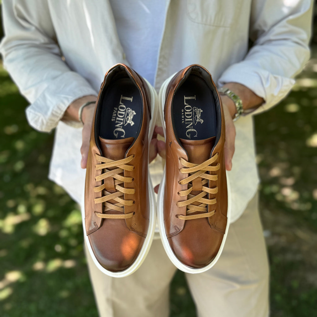 swatche, Sneakers en cuir armagnac pour homme