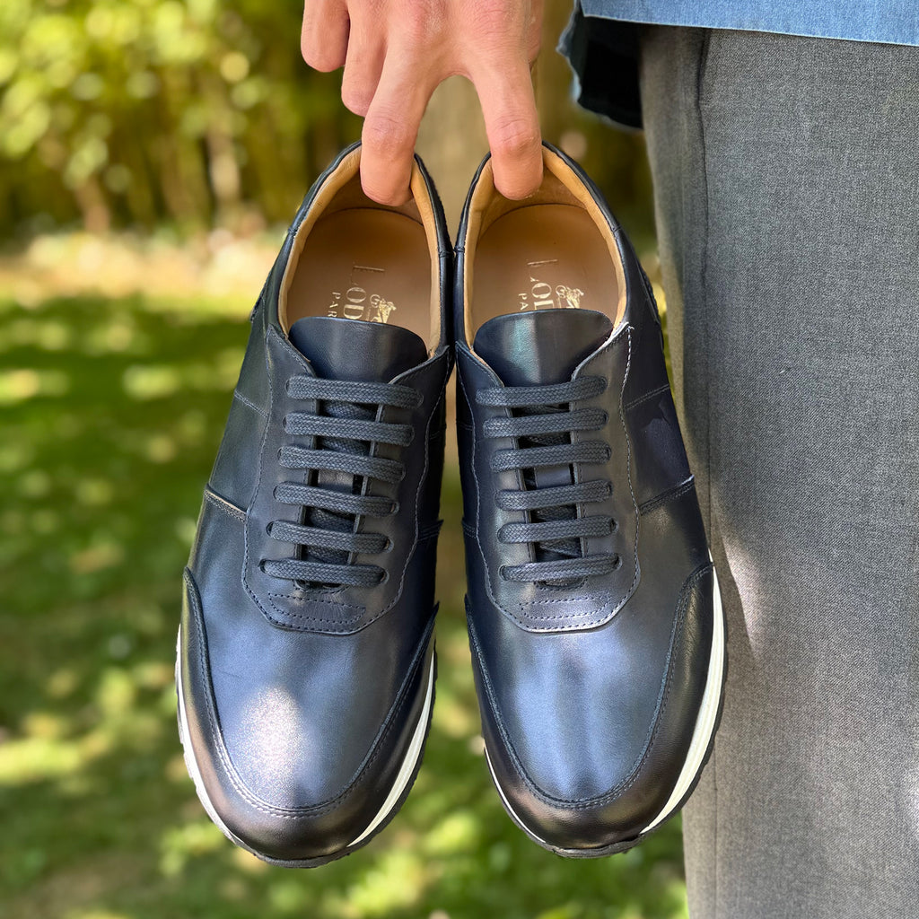 swatche, Sneakers cuir bleu marine pour homme