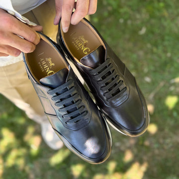 swatche, Sneakers en cuir noir pour homme