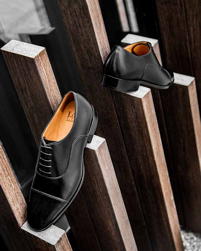 Chaussures de ville noires pour homme - Richelieu de luxe cousu Goodyear