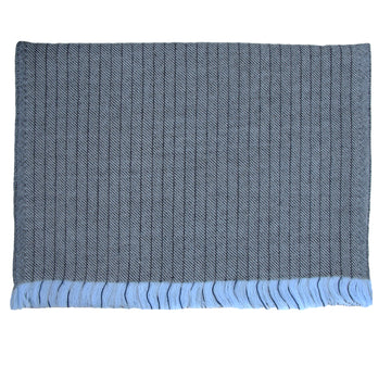 swatche, écharpe bleue rayée en pure laine