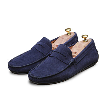 swatche, Mocassin driver d'été pour homme en velours bleu marine