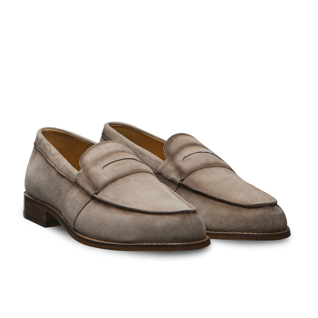Mocassin d'été pour homme en veau velours beige