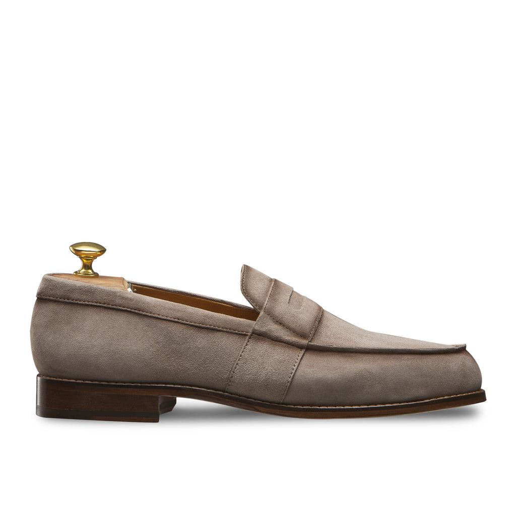 Mocassin d'été pour homme en veau velours beige