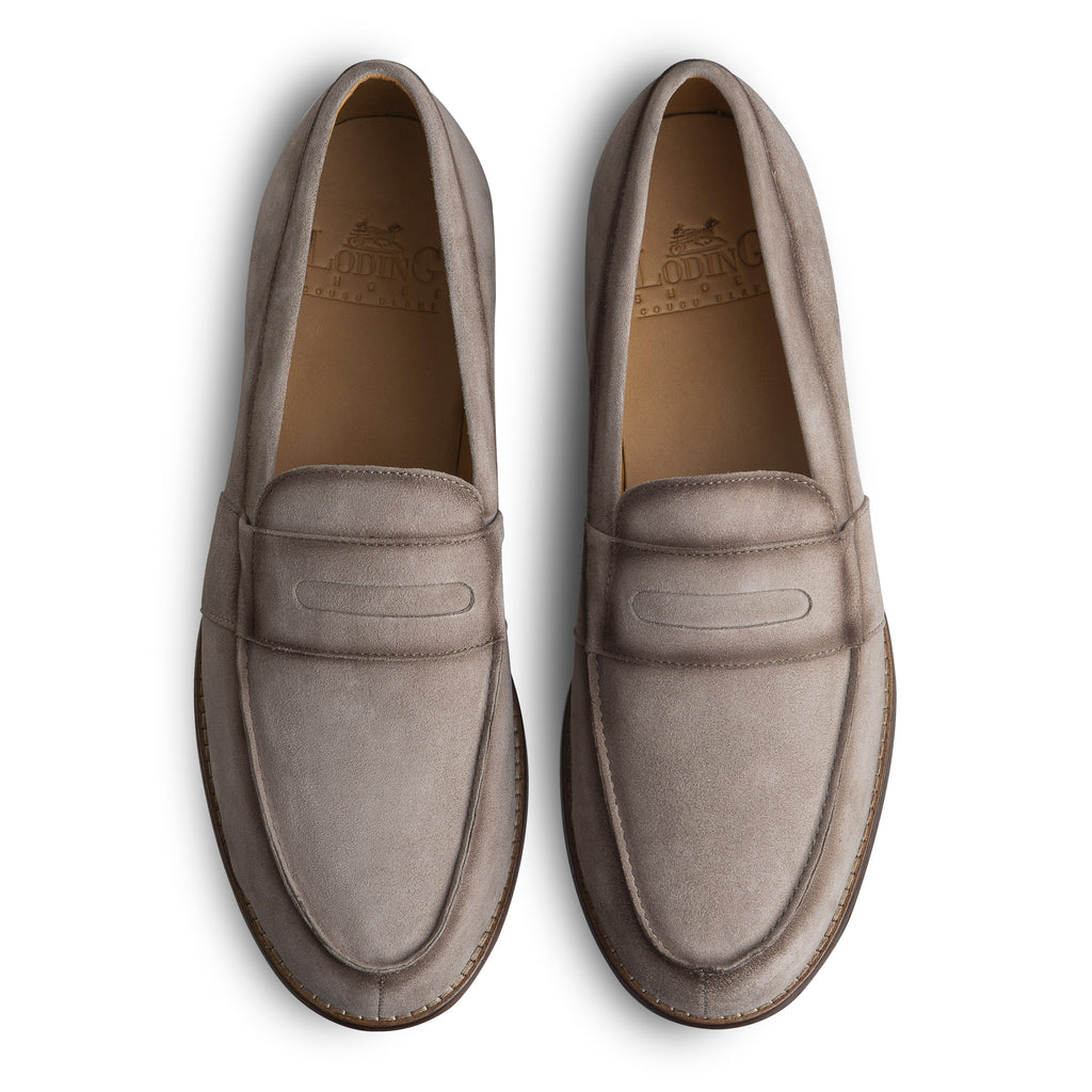 Mocassin d'été pour homme en veau velours beige