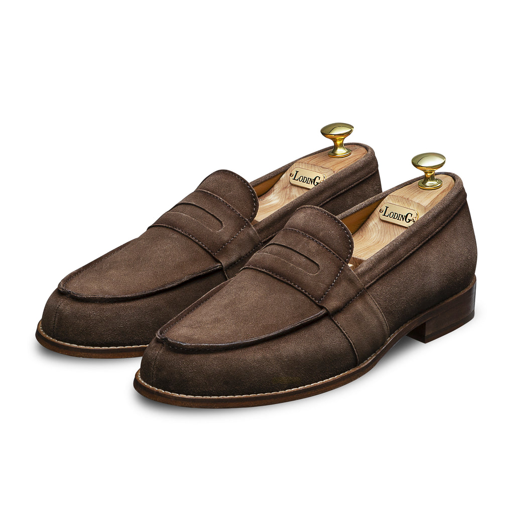 Mocassin homme marron en veau velours pour l'été