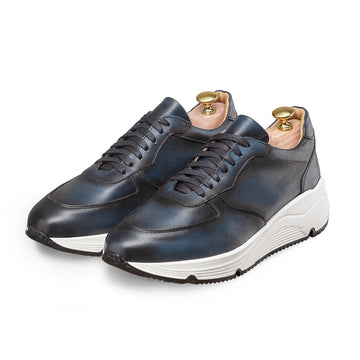 swatche, Sneakers bleues, paire de chaussures pour homme en cuir, marque Loding