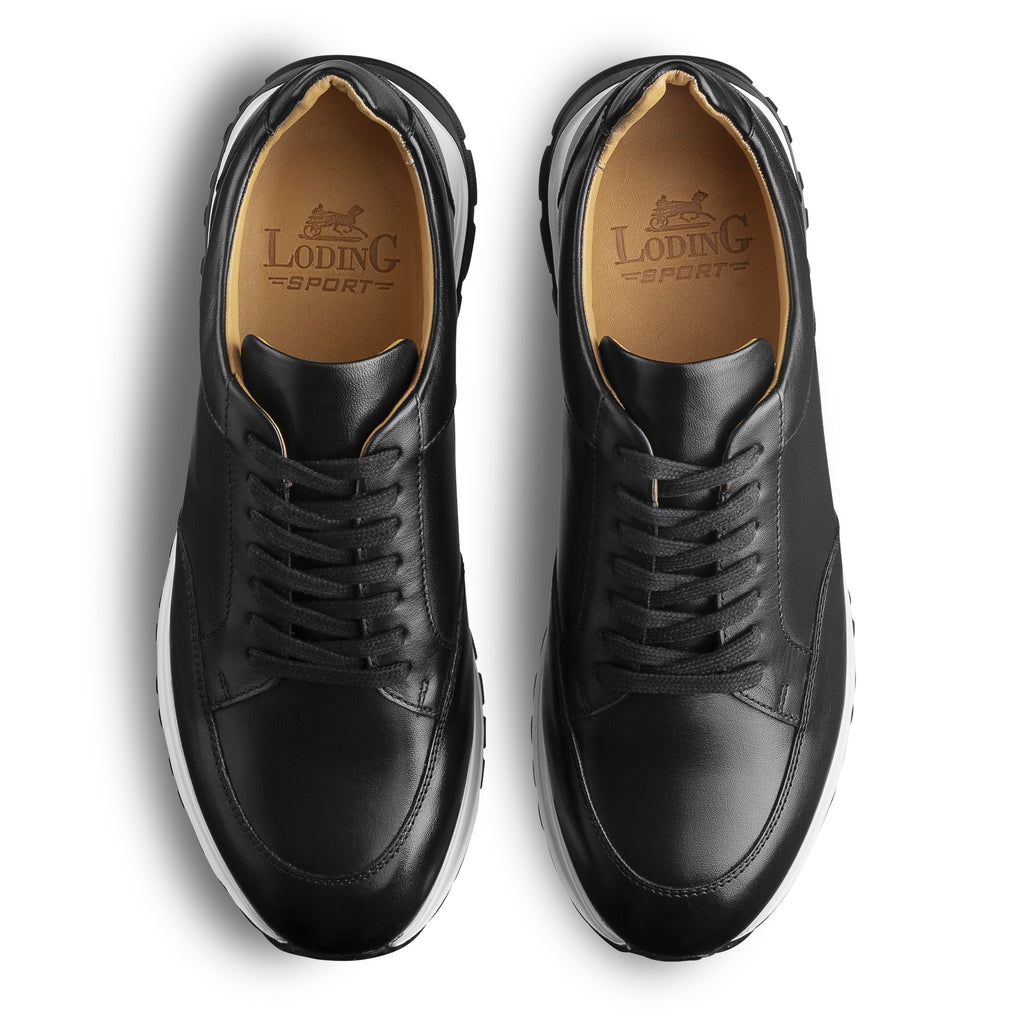 Sneakers noirs en cuir pour homme