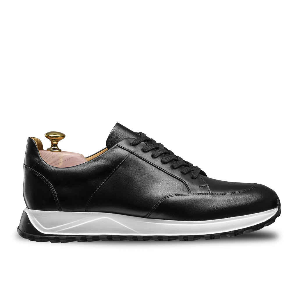 Sneakers noirs en cuir pour homme