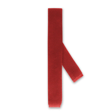 swatche, Cravate tricot fine en maille de coton rouge Loding