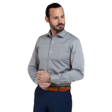 swatche, vêtement chemise forme cintrée avec des fantaisies de couleur grise pour hommes, marque Loding