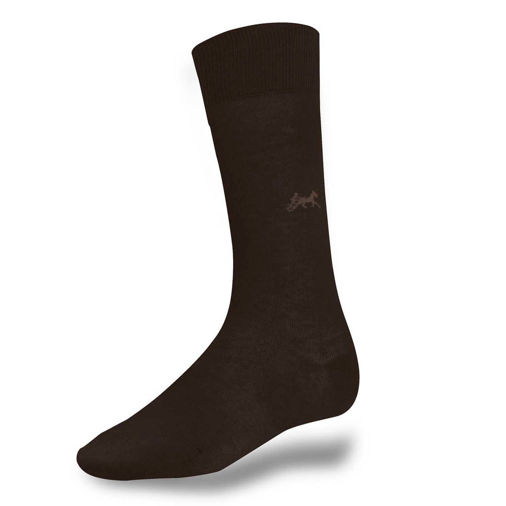 swatche, Chaussettes marron  en coton fil d'Ecosse avec sulky