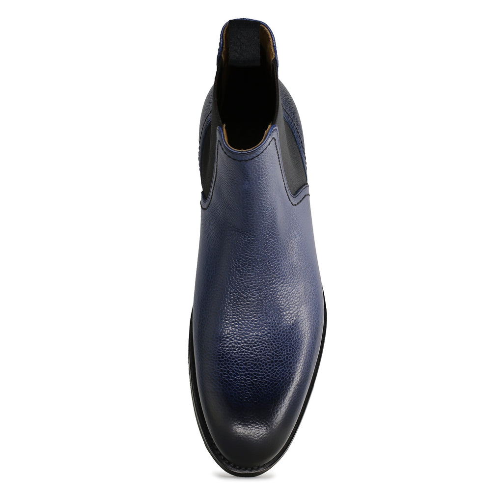 Bottines Chelsea cousu Goodyear en cuir grainé de veau pleine fleur