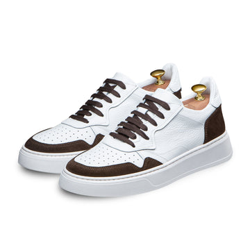 swatche, Basket homme Loding, Sneaker en cuir, couleur blanche marron pour homme 