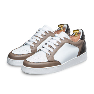 swatche, Paire de sneakers en cuir homme, empiècements colorés  beige, blanc, marron Loding 