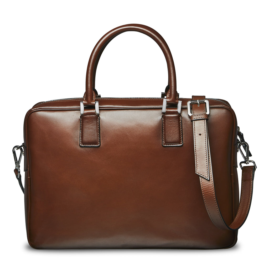 Porte-document en cuir cognac