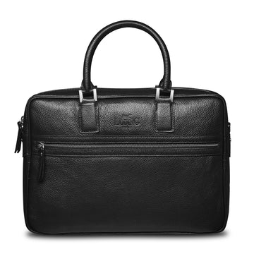 swatche, Pour homme, Porte-document en cuir grainé noir de la marque Loding