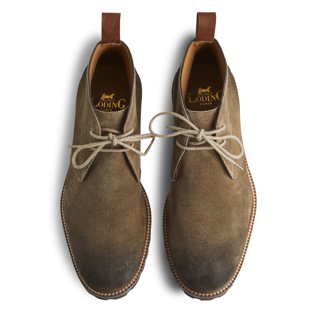 Bottines homme design Desert Boots en veau velours