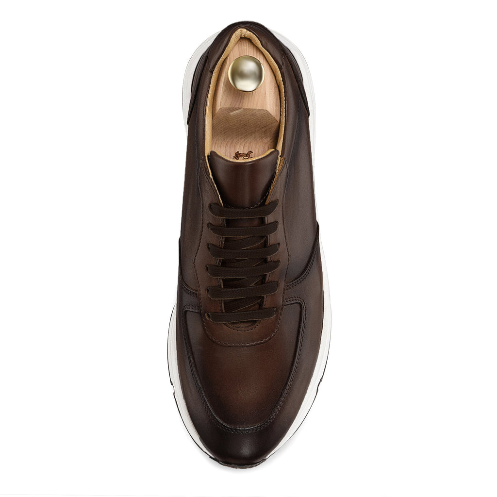Sneaker en cuir marron homme fabriquée en Italie. Chaussure très Tendance et confortable LodinG