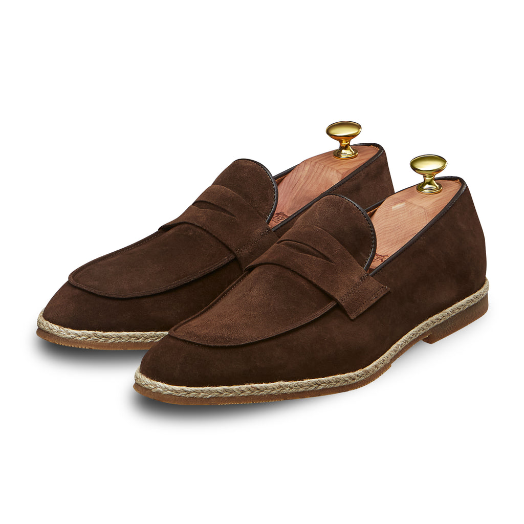 swatche,Mocassin espadrilles Loding pour homme, veau velours, détente chic, marron 
