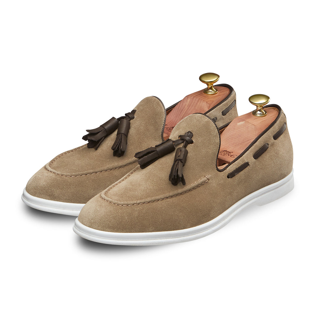 swatche, Mocassin  à pampilles beige en  veau velours, Loding 