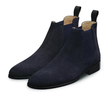 swatche, Bottines basses Shoji 1008 veau velours bleu marine de la marque Loding