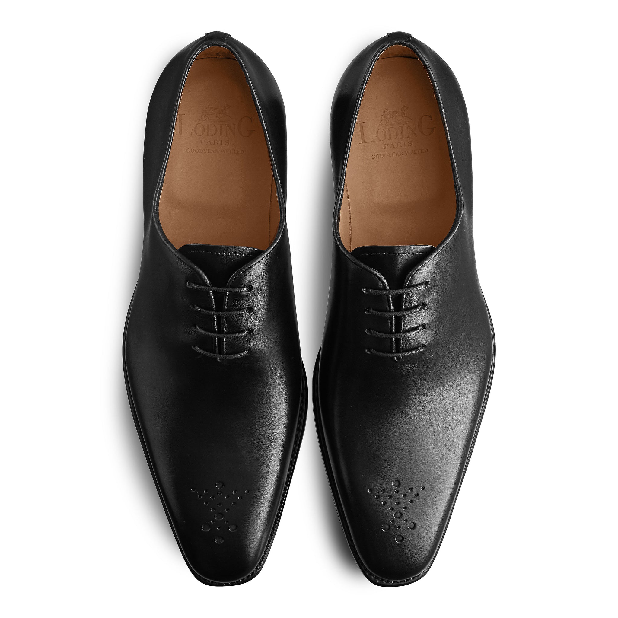 Goodyear-sewn floral-toe onecut oxford: elegance & quality 