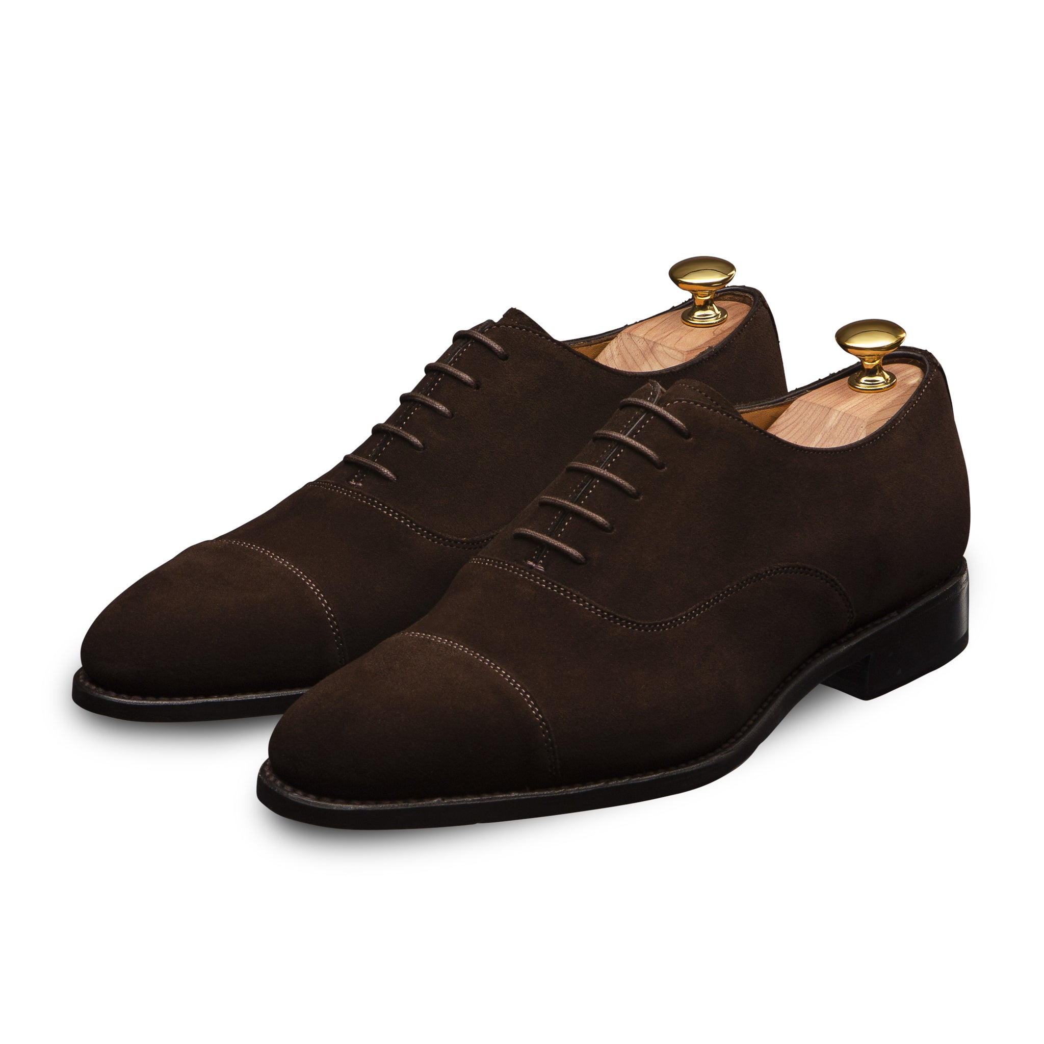 Brown Suede Oxford shoes Goodyear welted and straight toe-cap