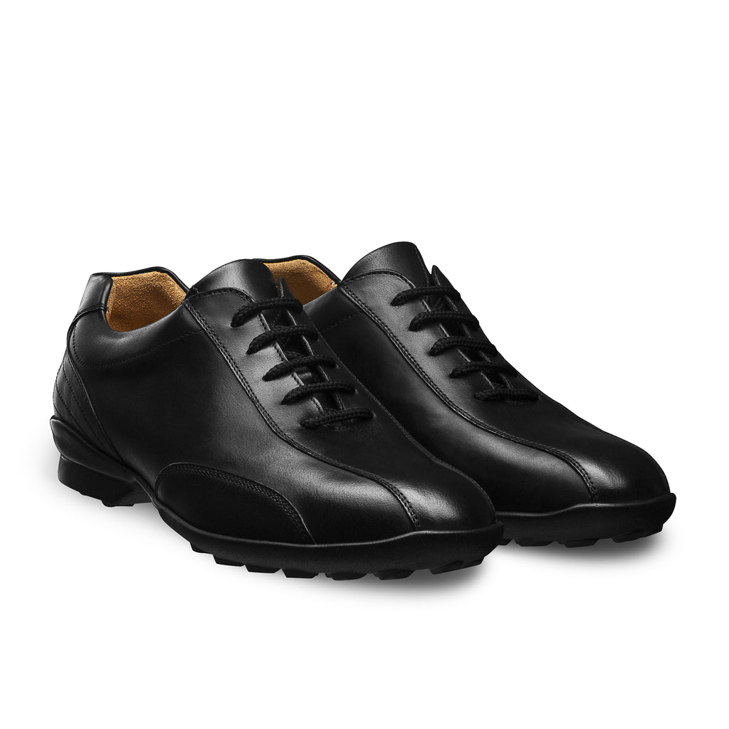 Basket homme en cuir noir 