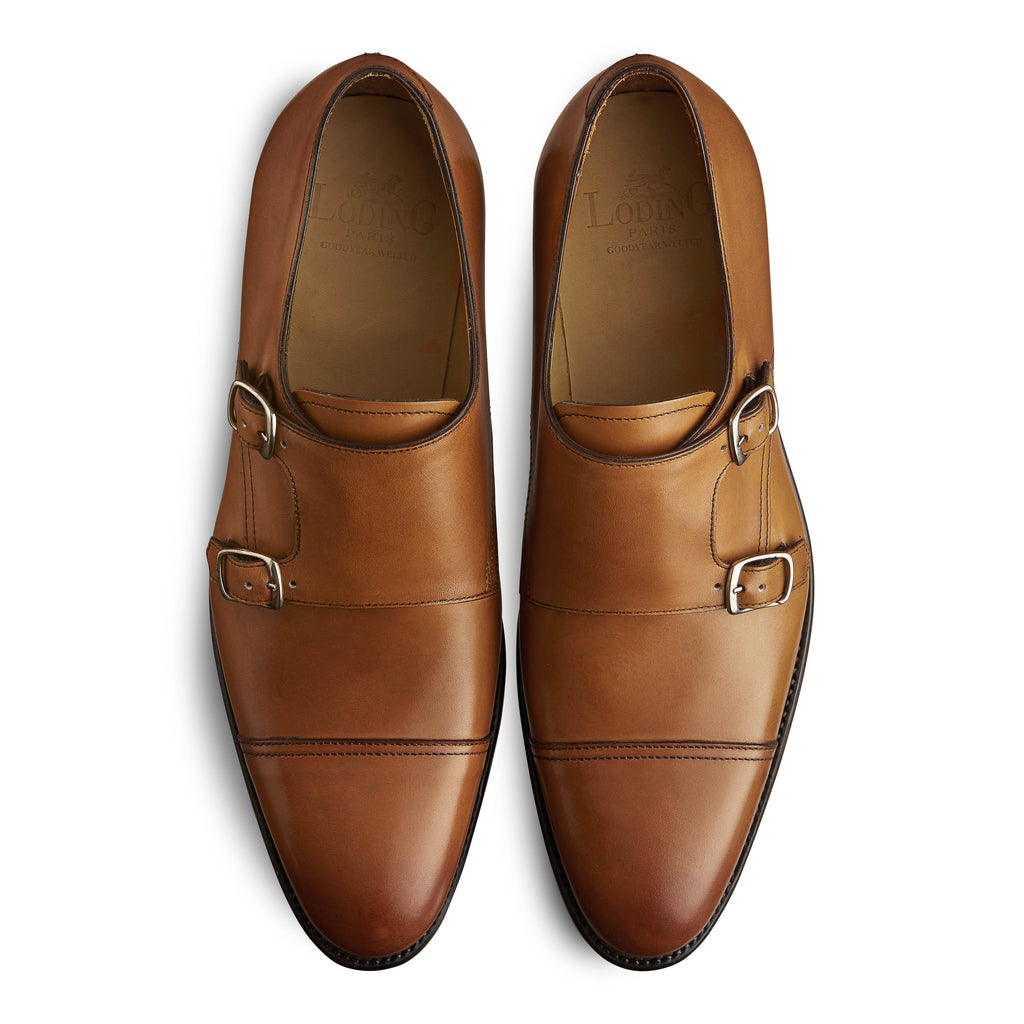 Chaussure monk, double boucles en cuir armagnac Loding