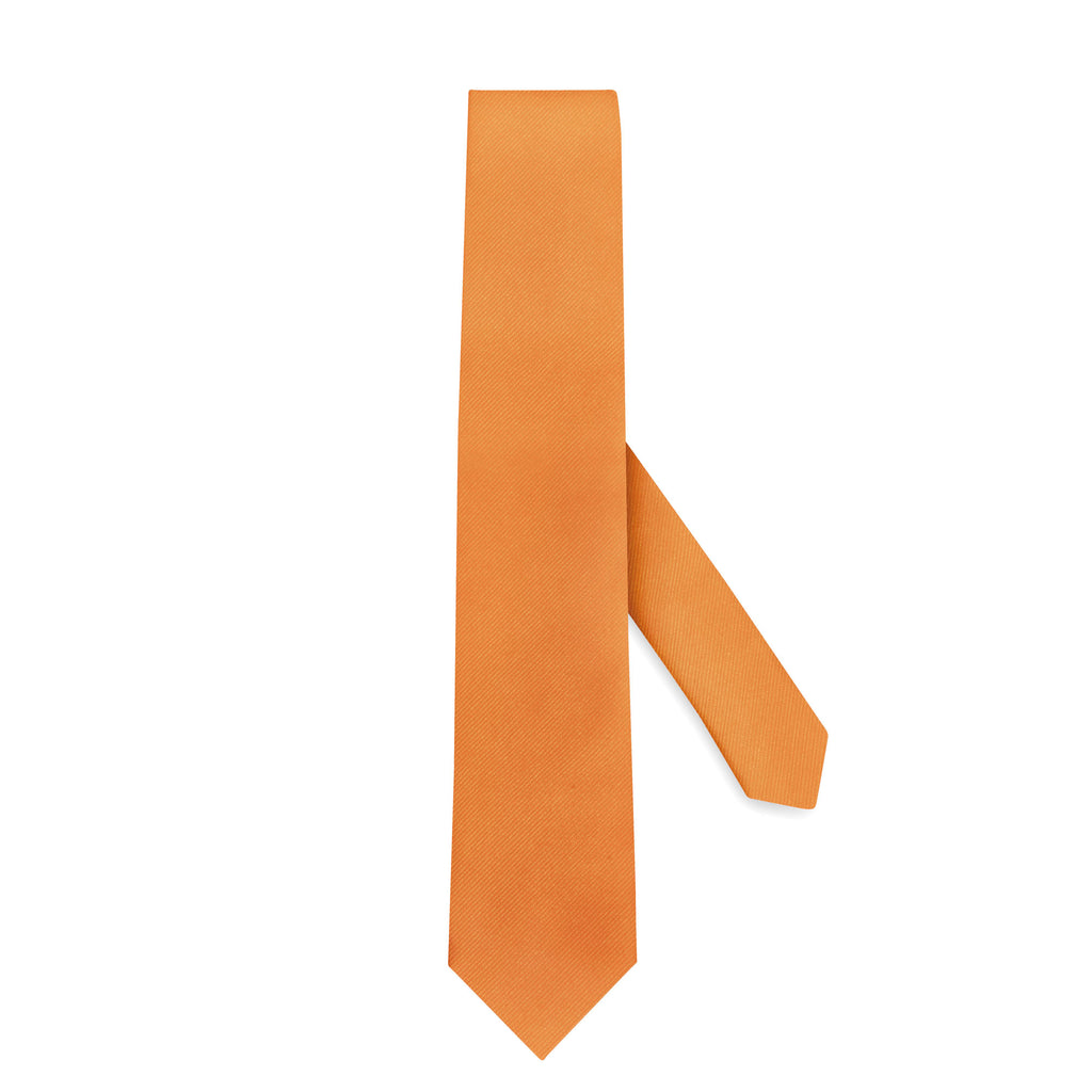 swatche, Cravate orange haut de gamme, fabriquée en en pure soie twill de la marque Marque 