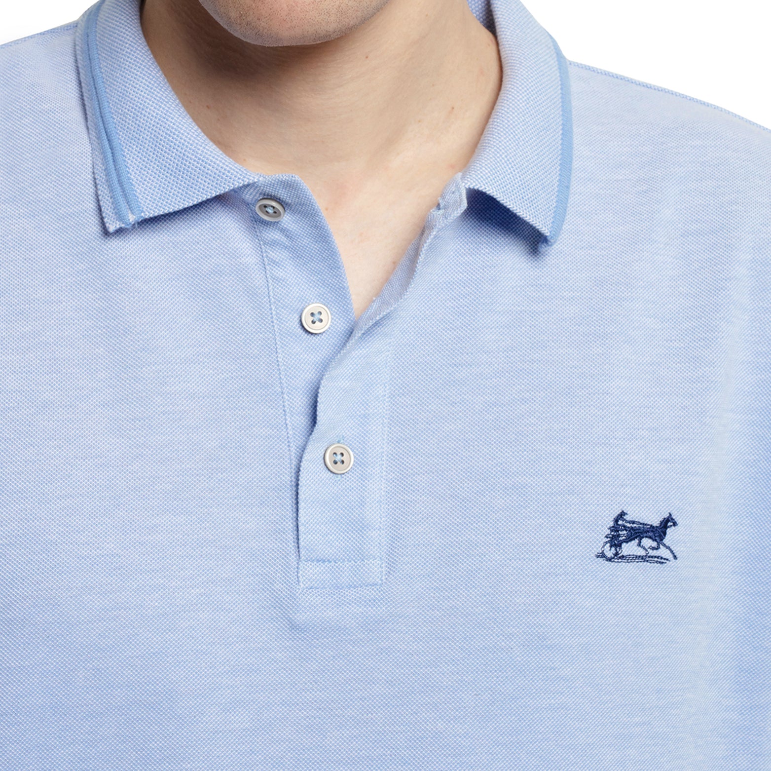 Mottled sky blue polo shirt 100% cotton LodinG