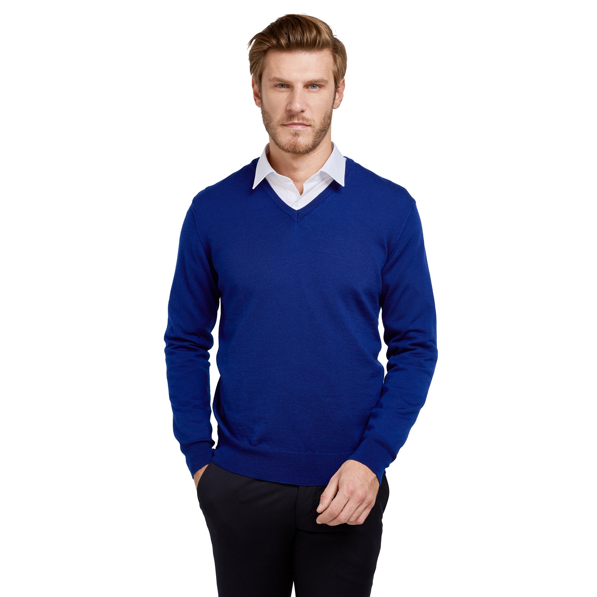 Men's V-neck sweater in Merino High end, reasonable price
