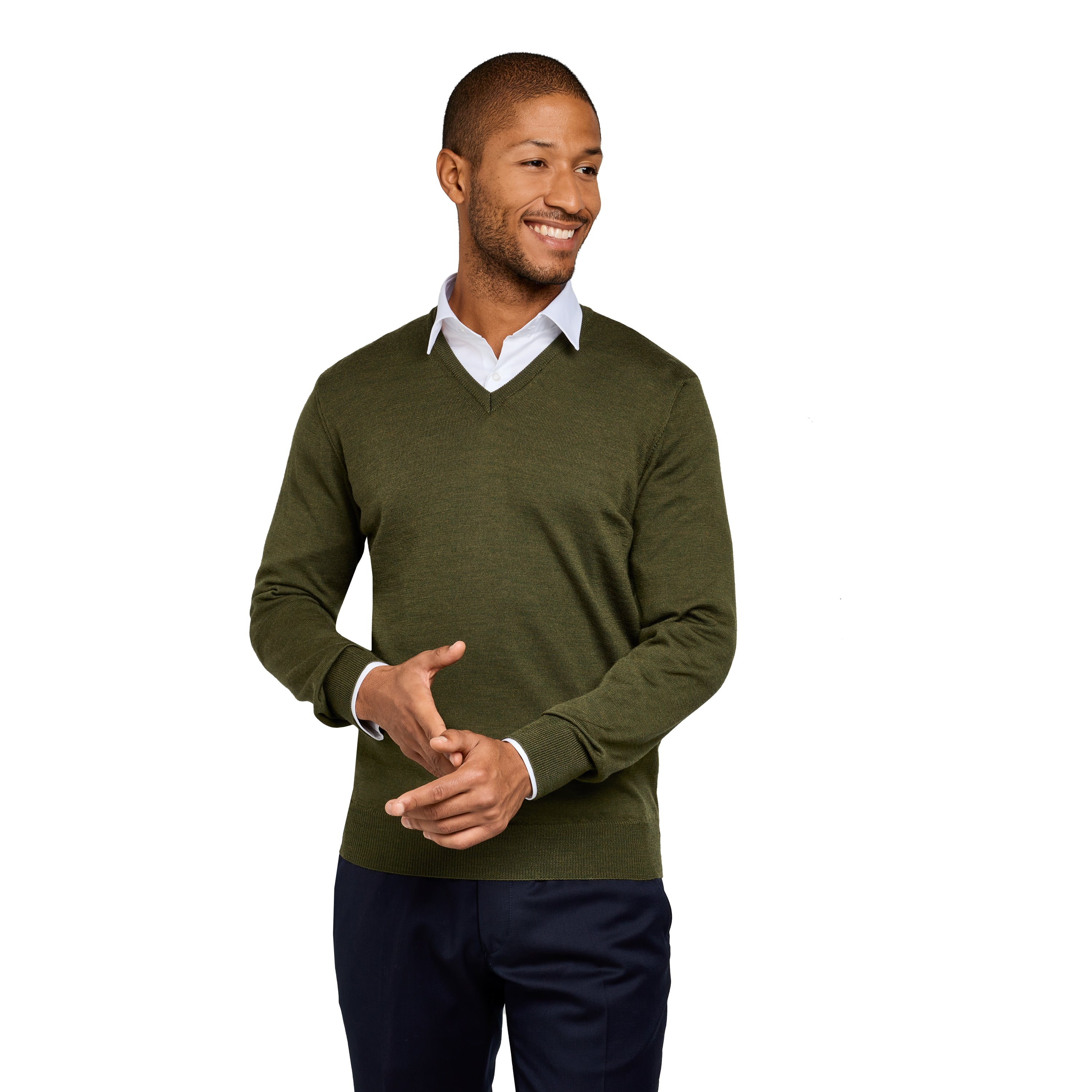 Col V Pull Homme Merinos Pull Col V Men's V-neck Sweater In Merino
