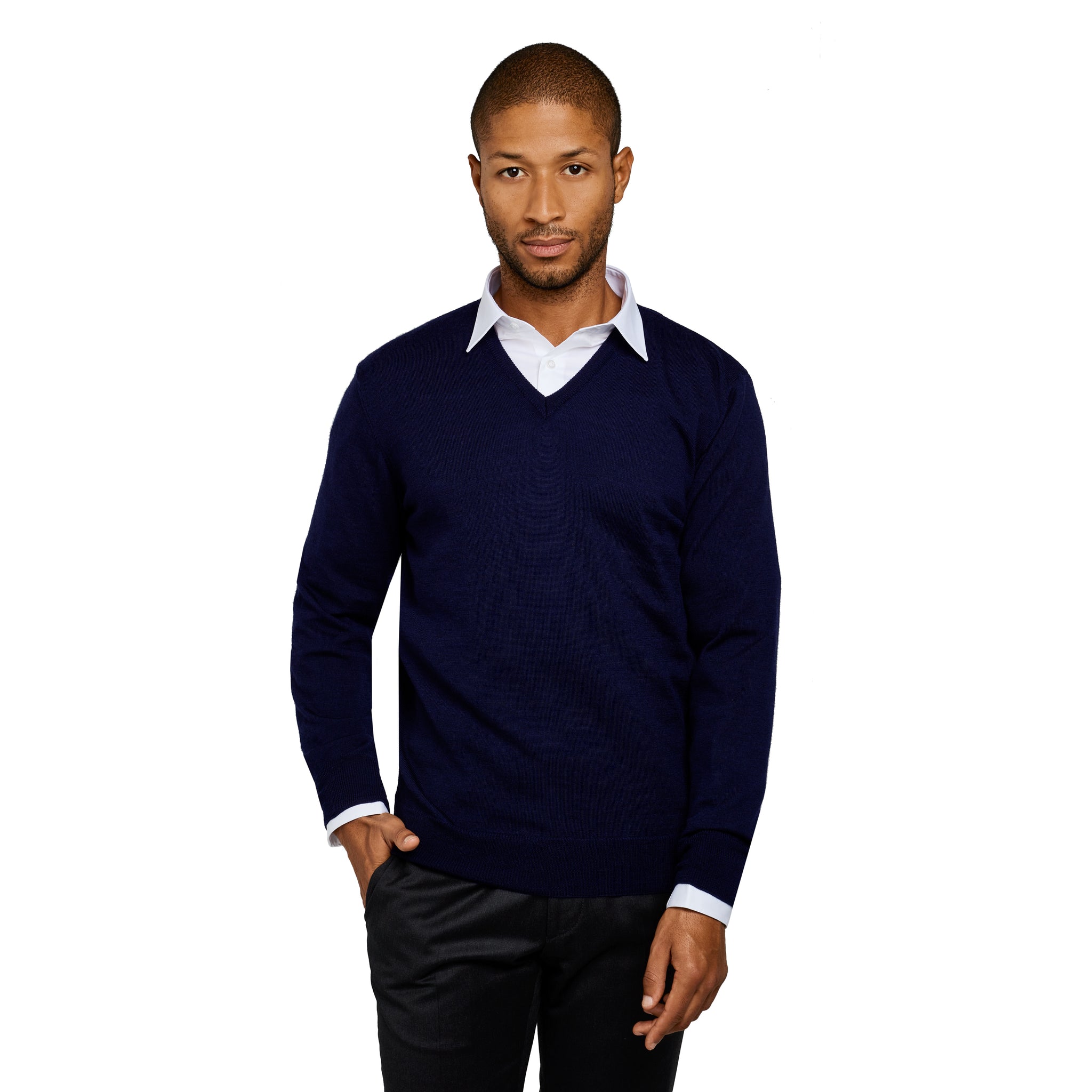 Men's V-neck sweater in Merino High end, reasonable price