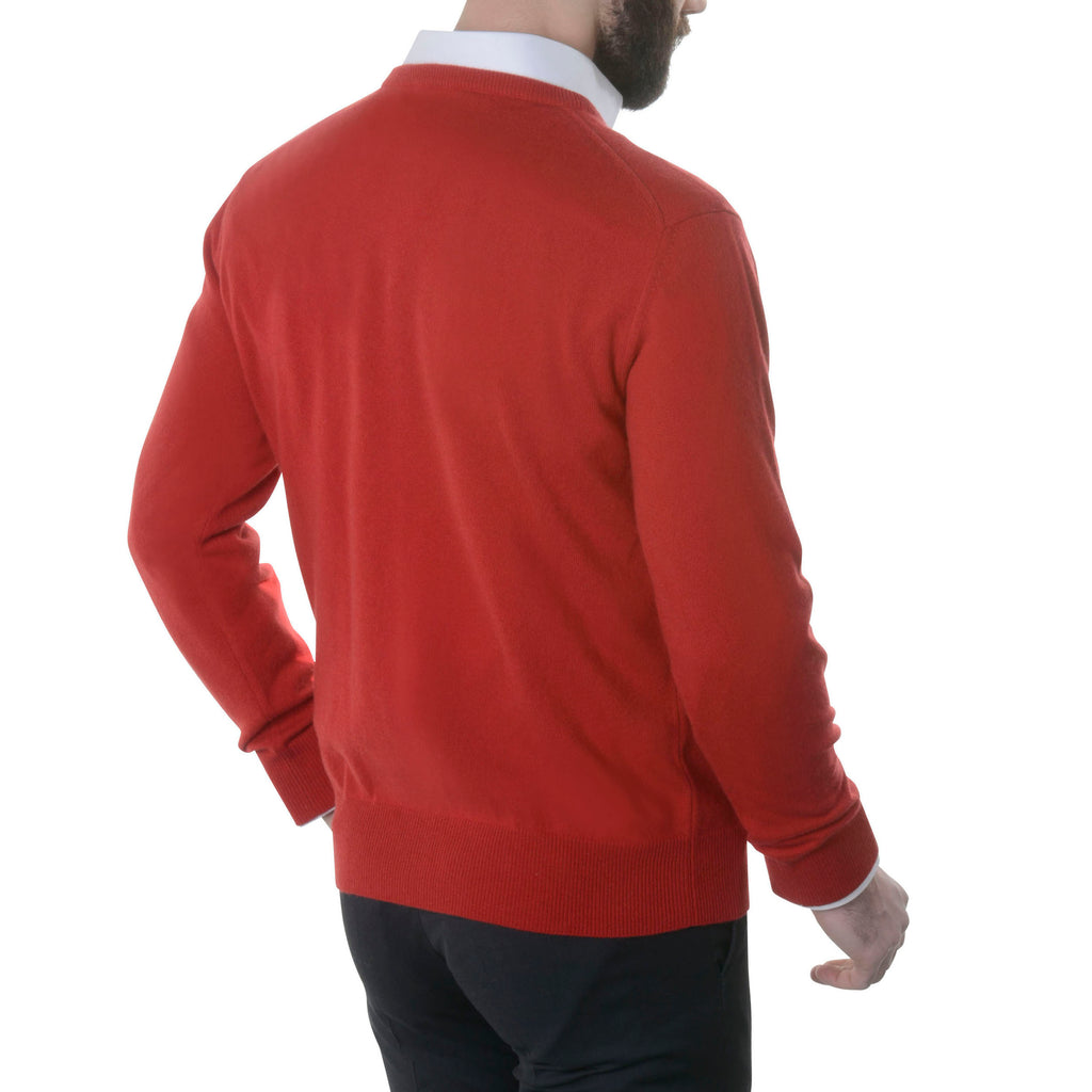 Pull de couleur rouge pour hommes en cachemire Loding 