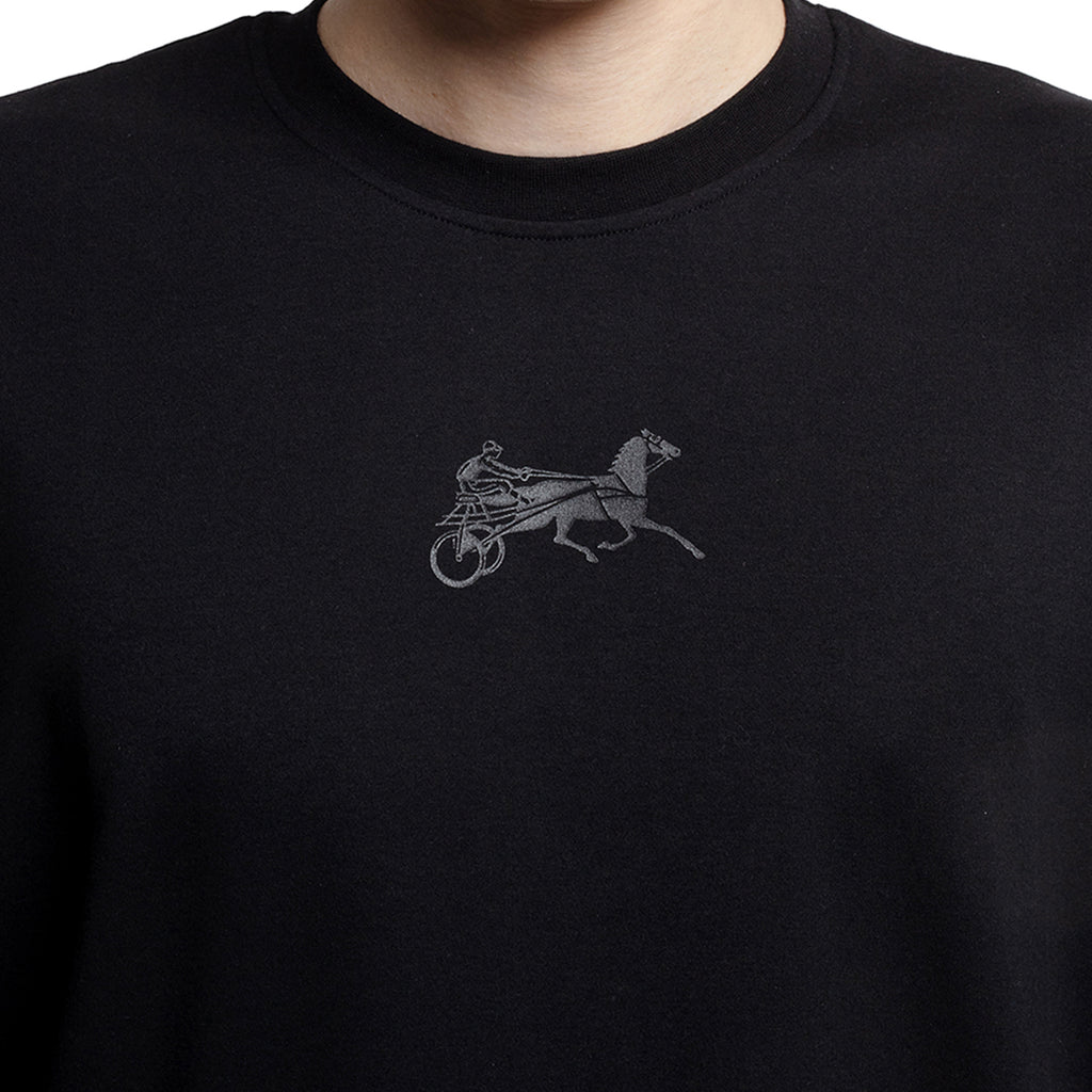 T-shirt noir col rond 100% coton Loding pour homme 