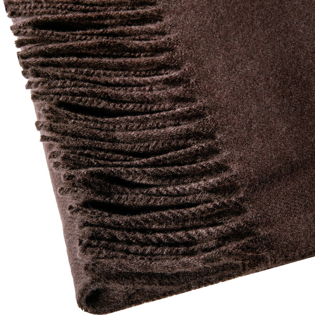 Echarpe unie marron en pure laine rouge Loding